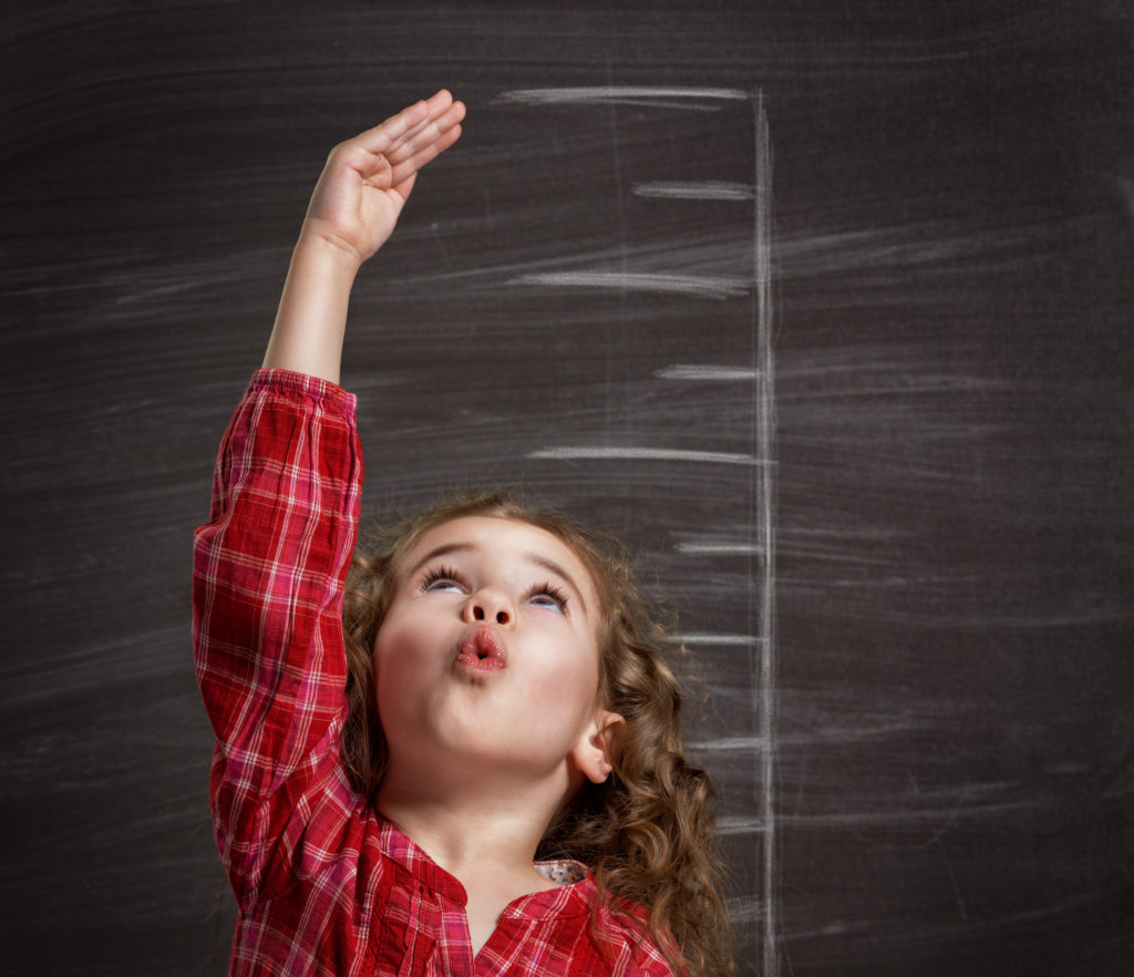 beauty child at the blackboard