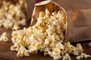 41442682 - homemade kettle corn popcorn in a bag