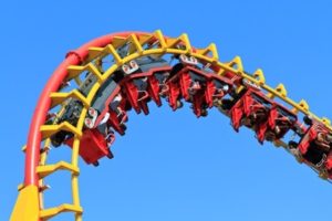 11986494 - rollercoaster ride (against blue sky)
